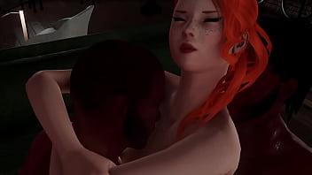 Nerdy redhead in interracial action