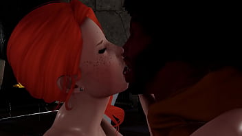 Nerdy redhead in interracial action