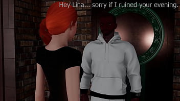 Nerdy redhead in interracial action