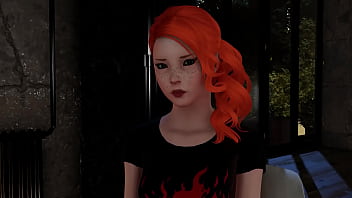 Nerdy redhead in interracial action