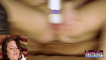 Blonde beauty alice rubs her tits and masturbates with a big dildo