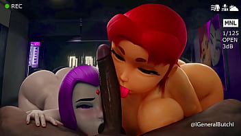 Starfire y raven sucking