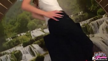 These tight denim jeans might be a size too small