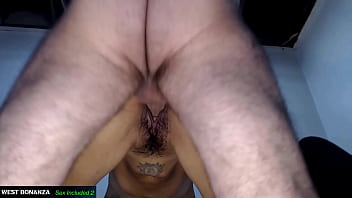 Latina fucked hard cock & finger fucked cum on ass