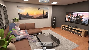 4 hombre de la casa ve la tv con su familia juntos videojuego porno happy summer traducido