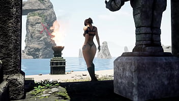 The statue awakened and began to fuck lara in all her holes the ritual of sperm hentai game 3d