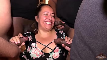 This big booty arab freak was so ready for her 1st gang bang and she was talking big mess the whole time until vi