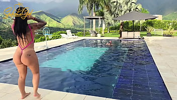 Salome gil latina milf influencer bounces her huge ass on a spanish cock in the pool