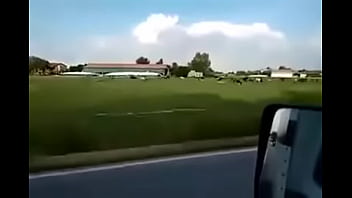 Busty girl get drilled by monster cock in a cow farm