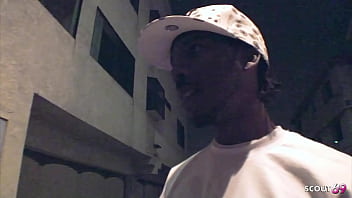 Curvy black ebony bitch with big ass and saggy tits pick up for no condom bbc casting fuck at hotel by stranger