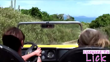 Licensed to lick tarra white eating her pussy at beach