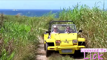 Licensed to lick tarra white eating her pussy at beach