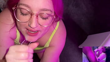 Titty Fucking Blowjob Facial Cumming On Her Glasses Multiple Cumshot View thumbnail