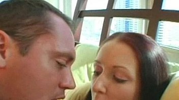 Slim brunette creamed small boobs