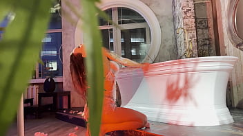 Monika fox takes bath with bubble bath and plays with dildo free