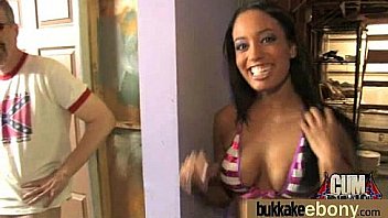 Interracial bukkake sex with black porn star 1