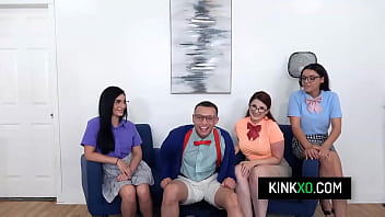 Three virgin teens ready for foursome