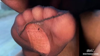 Lick my fragrant nylon soles on all fours while your tongue can still move