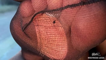 Lick my fragrant nylon soles on all fours while your tongue can still move