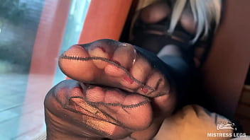 Lick my fragrant nylon soles on all fours while your tongue can still move