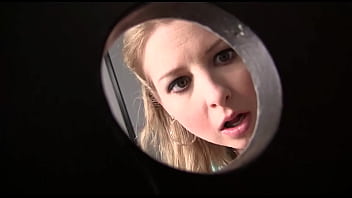 Sunny lane is horny on the toilet she enjoys giving a gloryhole blowjob