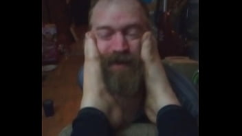 Toe fucked in the nose hole