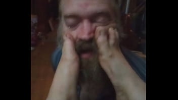 Toe fucked in the nose hole