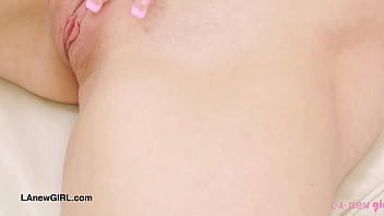 Blonde bombshell naked close up