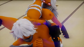 Two elf ninja fight mmd