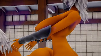 Two elf ninja fight mmd