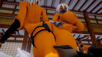 Two elf ninja fight mmd