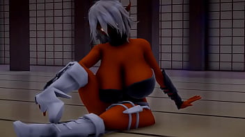 Two elf ninja fight mmd