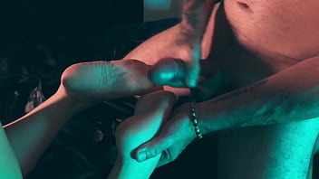 This dirty old man fucking my small feet and my tight pussy