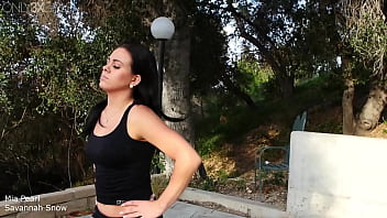 Blonde beauty and black haired babe lick and finger each other