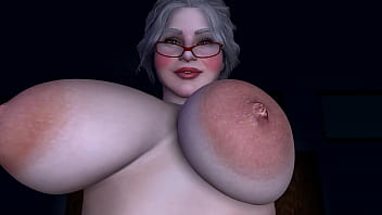 Plump cougar rides dildo on the bed