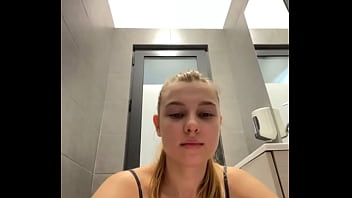 Masturbate virgin blond in the gym