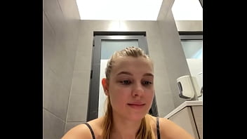 Masturbate virgin blond in the gym