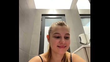 Masturbate virgin blond in the gym