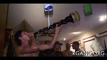 Babes & men in group fun