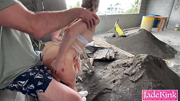 Exhibitionist couple getting kinky and fucking outdoor