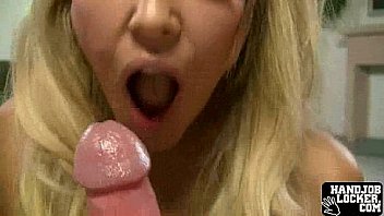 Blonde girl enjoys tasting cock