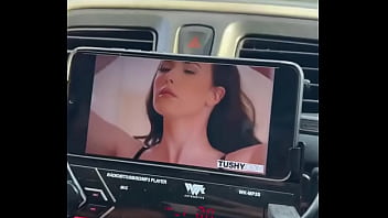 Colocamos um porno pra assistir enquanto viajávamos fiquei com tanto tesão que nem paramos o carro pra aprontar