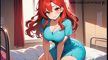 Large breasted sexy redheaded anime nurse teasing sounds