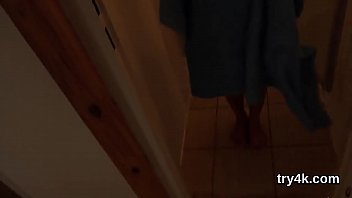 Sweet sweetie sucks cock in pov and gets wet vagina fucked