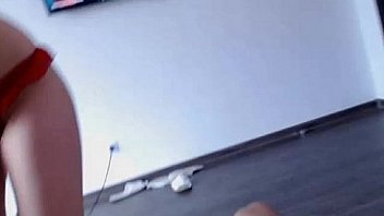 Young girl sucking boyfriend on webcam very horny