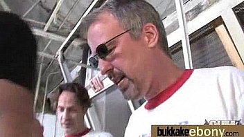 Ebony Gets Group Cumshots 14 thumbnail