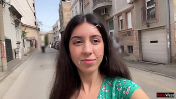 Hottie lost the game and had to walk with cum on her face cumwalk