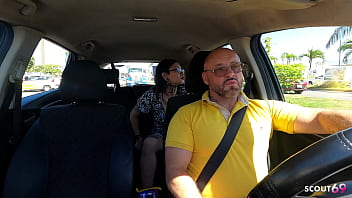 Inked nymphomaniac latina teen bitch seduce her driver to fuck at public beach