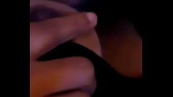 Her tongue and titty teasing him