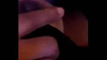 Her tongue and titty teasing him